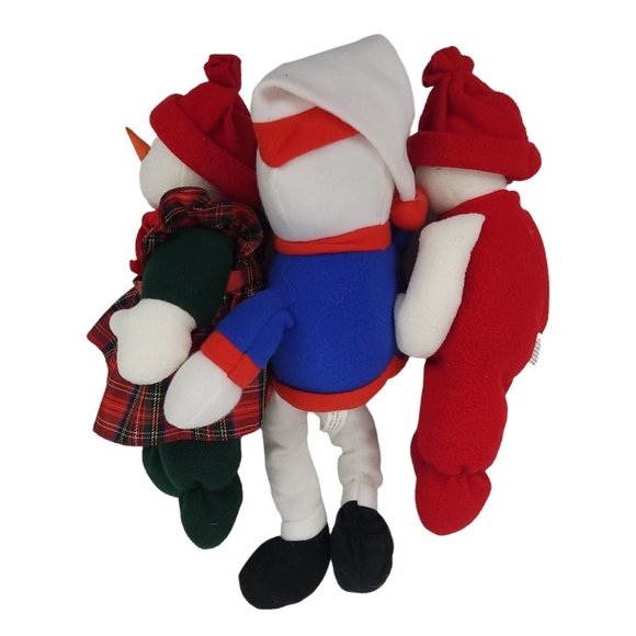 Christmas Snowman Snowwoman Plush Stuffed Toys Holiday Home Decor Lot of 3 - Picture 6 of 12